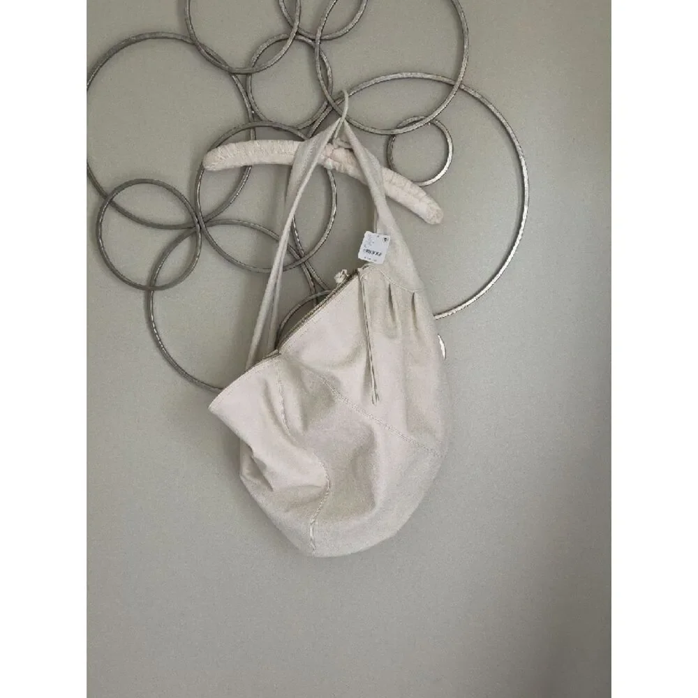 Free People Soft Ivory Hobo Bag with Slouchy Strap